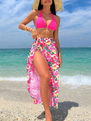 Conjunto 3 peças Isabella Maritima Moda Praia Rosa P