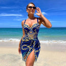 Conjunto Maiô Luxo + Saída de Praia Maritima Moda Praia 01 GG