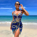 Conjunto Maiô Luxo + Saída de Praia Maritima Moda Praia 01 PP
