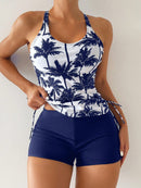 Conjunto Tankini com Top Halter e Shortinho Conjunto Tankini com Top Halter e Shortinho Maritima Moda Praia Azul Royal P