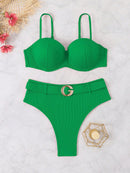 Biquíni Cintura Alta com Fivela Luxo Biquíni Cintura Alta com Fivela Luxo Maritima Moda Praia Verde P 