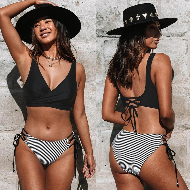 Biquíni Marina Maritima Moda Praia PRETO PP 