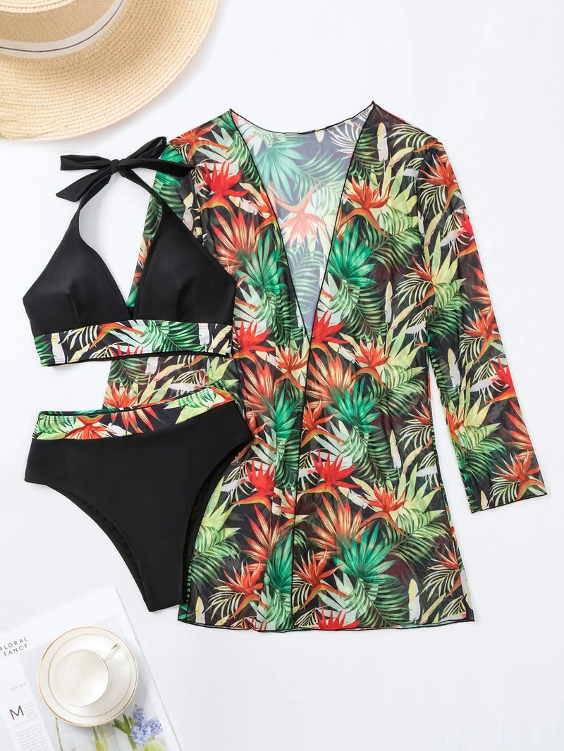 Biquíni Sarah + Saída de praia Maritima Moda Praia Preto P 