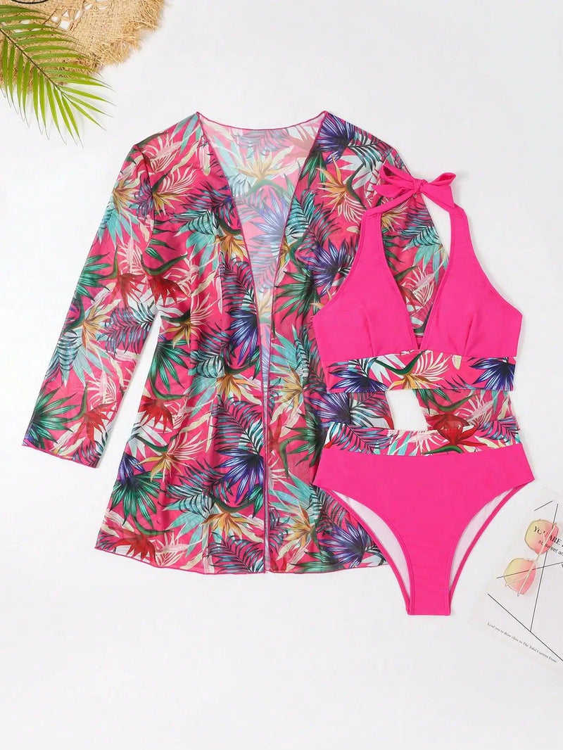 Biquíni Sarah + Saída de praia Maritima Moda Praia Rosa P 