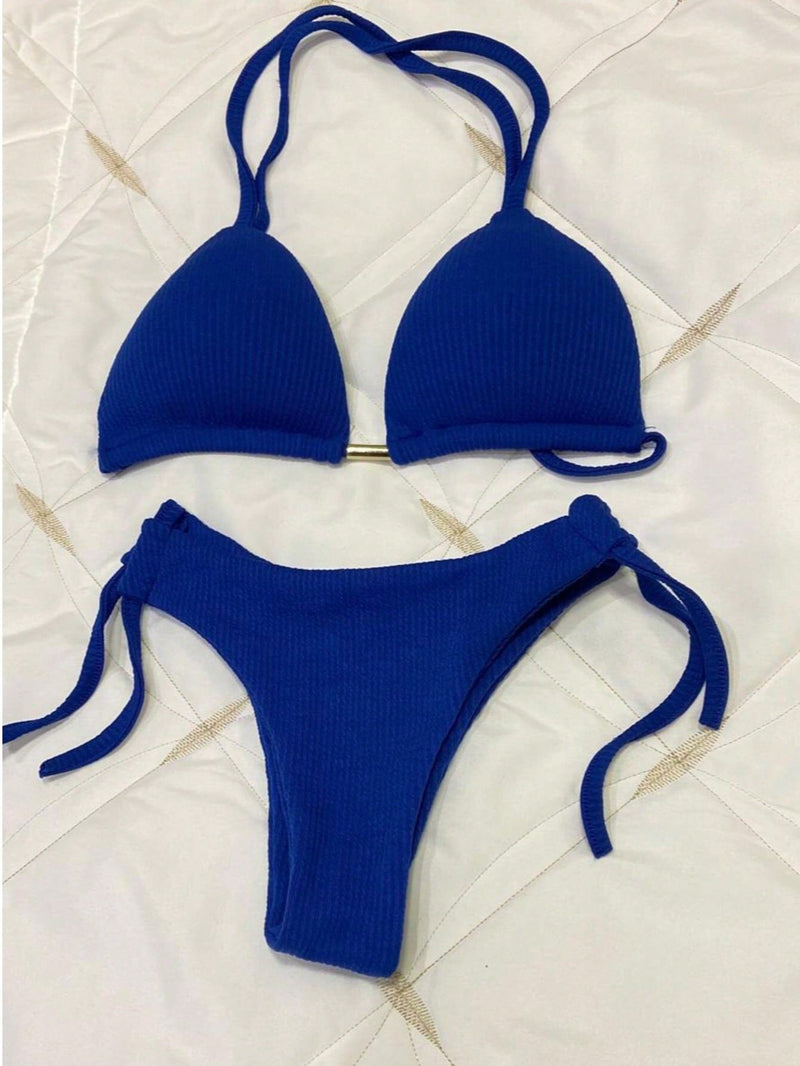 Biquíni Texturizado Luxo Biquíni Texturizado Luxo Maritima Moda Praia Azul Royal P 