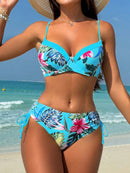 Biquíni Tropical com Bojo e Cintura Alta – Estampa Floral Verão Biquíni Tropical com Bojo e Cintura Alta – Estampa Floral Verão Maritima Moda Praia Azul Claro P 