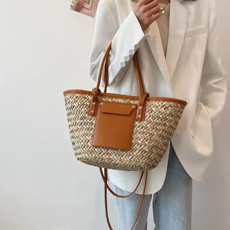 Bolsa de Praia Pabline Maritima Moda Praia Marrom 