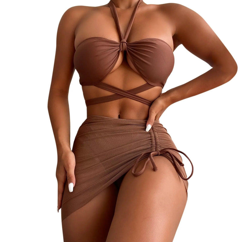 Conjunto Biquíni 3 Peças Maritima Moda Praia 