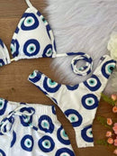 Conjunto Biquíni 3 Peças Olho Grego Conjunto Biquíni 3 Peças Olho Grego Maritima Moda Praia 