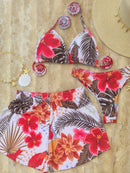 Conjunto Biquíni 3 Peças Olho Grego Conjunto Biquíni 3 Peças Olho Grego Maritima Moda Praia Fúcsia P 