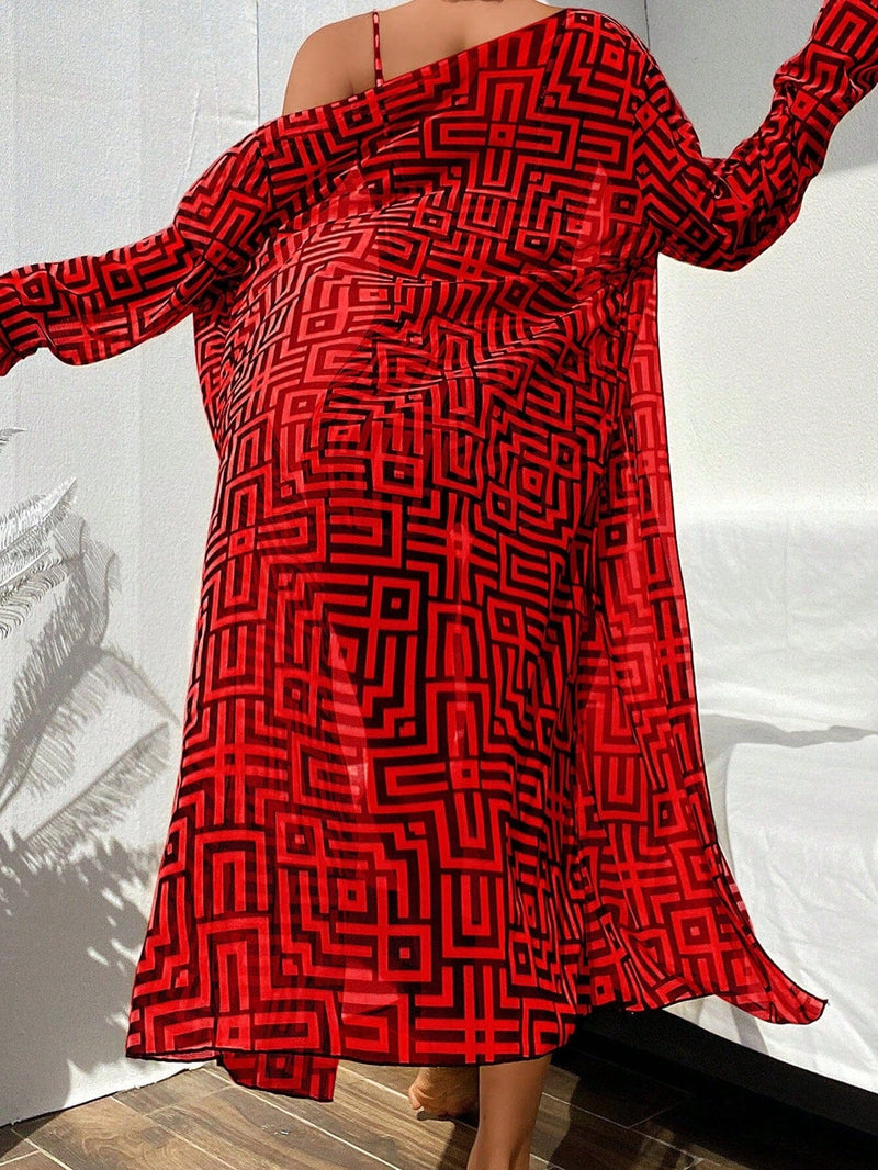 Conjunto Biquíni com Kimono Geométrico Conjunto Biquíni com Kimono Geométrico Maritima Moda Praia 