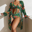 Conjunto Biquíni+ Kimono Alice Maritima Moda Praia Verde escuro P 