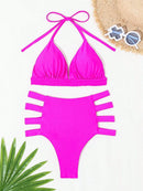 Conjunto de Biquíni Cintura Alta com Detalhe Trançado Conjunto de Biquíni Cintura Alta com Detalhe Trançado Maritima Moda Praia Pink P 