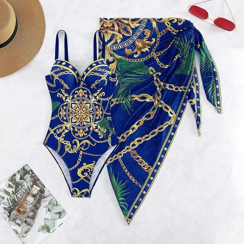 Conjunto Maiô Luxo + Saída de Praia Maritima Moda Praia 
