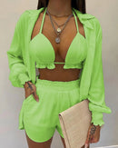 Conjunto Style Flora Maritima Moda Praia F PP 