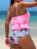 Conjunto Tankini Bata Babado com Calcinha Tropical Conjunto Tankini Bata Babado com Calcinha Tropical Maritima Moda Praia 