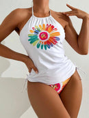 Conjunto Tankini com Top Halter Floral Conjunto Tankini com Top Halter Floral Maritima Moda Praia 