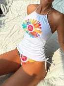 Conjunto Tankini com Top Halter Floral Conjunto Tankini com Top Halter Floral Maritima Moda Praia 