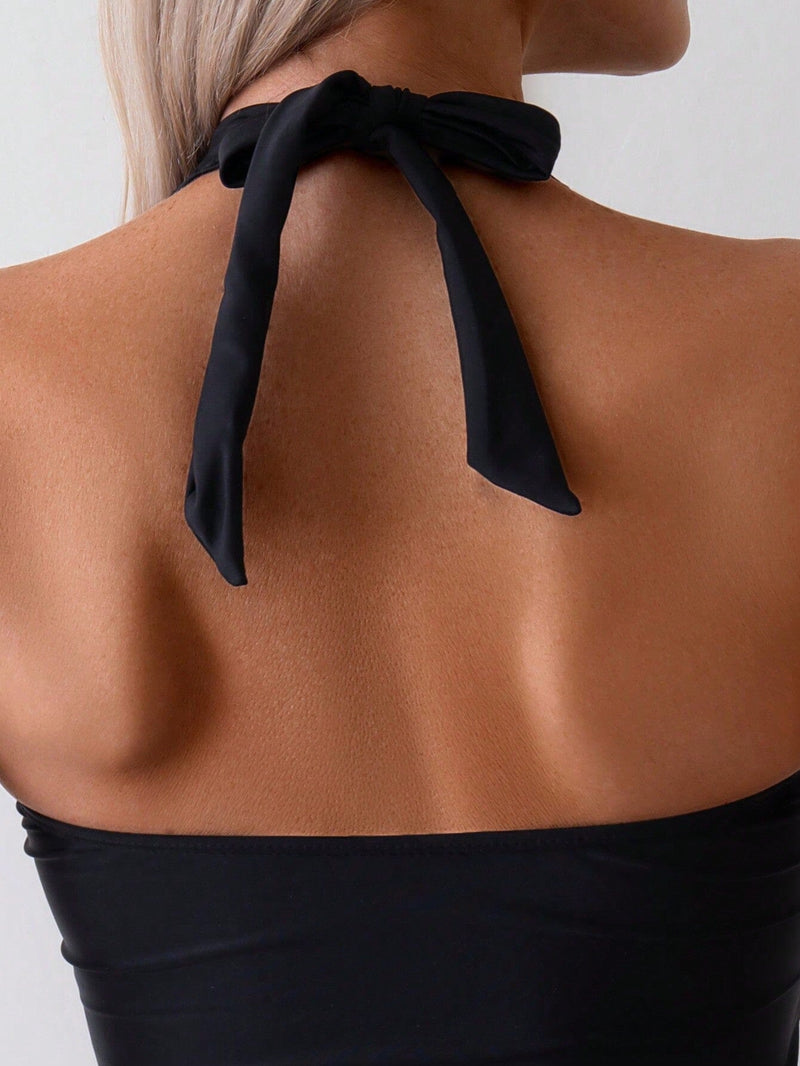 Conjunto Tankini Elegance com Amarração Frontal Conjunto Tankini Elegance com Amarração Frontal Maritima Moda Praia 