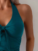 Conjunto Tankini Elegance com Amarração Frontal Conjunto Tankini Elegance com Amarração Frontal Maritima Moda Praia 