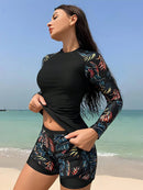 Conjunto UV Feminino Manga Longa com Short Tropical Conjunto UV Feminino Manga Longa com Short Tropical Maritima Moda Praia 