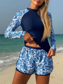 Conjunto UV Feminino Manga Longa com Short Tropical Conjunto UV Feminino Manga Longa com Short Tropical Maritima Moda Praia 