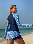 Conjunto UV Feminino Manga Longa com Short Tropical Conjunto UV Feminino Manga Longa com Short Tropical Maritima Moda Praia 