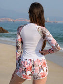 Conjunto UV Feminino Manga Longa com Short Tropical Conjunto UV Feminino Manga Longa com Short Tropical Maritima Moda Praia 