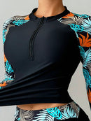 Proteção UV – Conjunto Tankini Manga Longa Preto Tropical Proteção UV – Conjunto Tankini Manga Longa Preto Tropical Maritima Moda Praia Preto Tropical P 