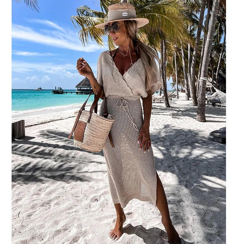 Saída Banho Chemise Cecília Maritima Moda Praia CAQUI P 