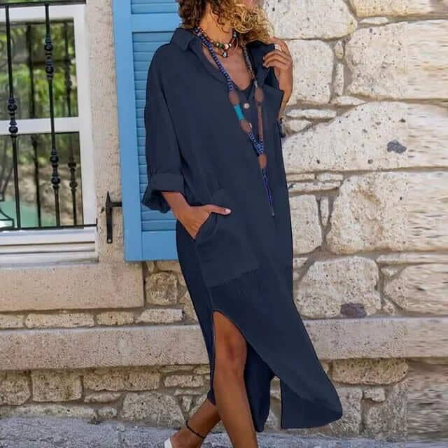 Saída de Banho Analú Maritima Moda Praia Azul marinho P 