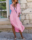 Saída de Banho Analú Maritima Moda Praia Rosa P 