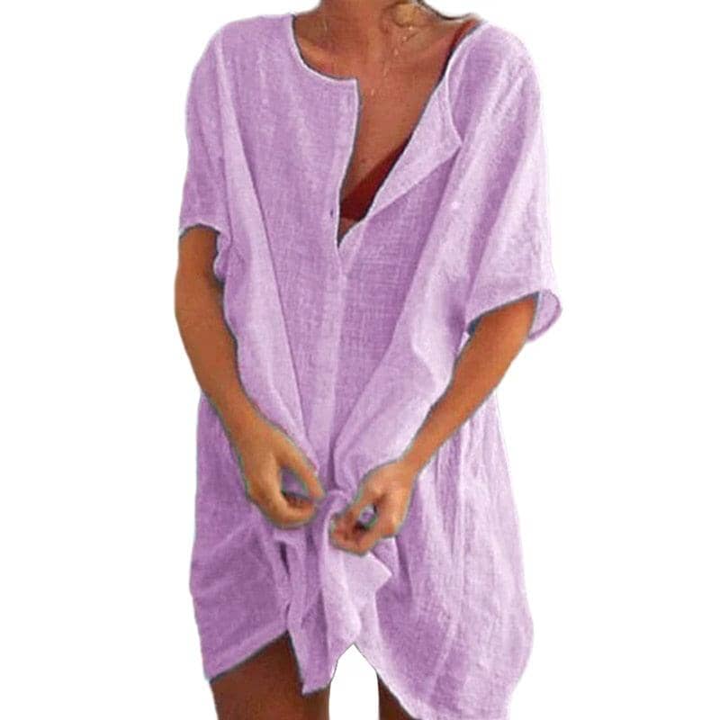 Saída de Banho Chemise Alice Maritima Moda Praia Púrpura P 