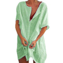 Saída de Banho Chemise Alice Maritima Moda Praia Verde P 