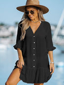 Saída de Banho Joana Maritima Moda Praia PRETO P 