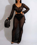 Saída de Praia em Crochê Mylena Maritima Moda Praia Preto P 