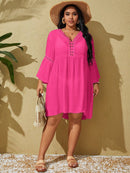 Saída de Praia Plus Size com Manga Longa Saída de Praia Plus Size com Manga Longa Maritima Moda Praia 