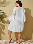 Saída de Praia Plus Size com Manga Longa Saída de Praia Plus Size com Manga Longa Maritima Moda Praia 