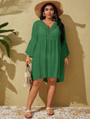 Saída de Praia Plus Size com Manga Longa Saída de Praia Plus Size com Manga Longa Maritima Moda Praia 