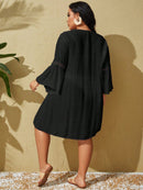 Saída de Praia Plus Size com Manga Longa Saída de Praia Plus Size com Manga Longa Maritima Moda Praia 