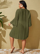 Saída de Praia Plus Size com Manga Longa Saída de Praia Plus Size com Manga Longa Maritima Moda Praia 