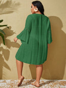 Saída de Praia Plus Size com Manga Longa Saída de Praia Plus Size com Manga Longa Maritima Moda Praia 