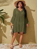 Saída de Praia Plus Size com Manga Longa Saída de Praia Plus Size com Manga Longa Maritima Moda Praia 