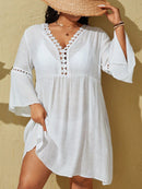 Saída de Praia Plus Size com Manga Longa Saída de Praia Plus Size com Manga Longa Maritima Moda Praia Branco G 