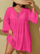 Saída de Praia Plus Size com Manga Longa Saída de Praia Plus Size com Manga Longa Maritima Moda Praia Rosa G 