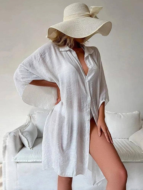 Saída de Praia Sabrina Maritima Moda Praia Branco 