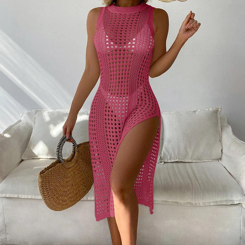 Saída de Praia Tricô Midi Maritima Moda Praia Rose Tamanho único 