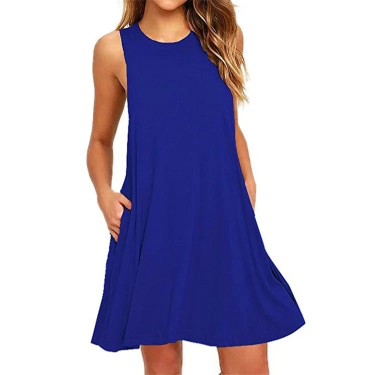 Vestido Ana Maritima Moda Praia Azul P 