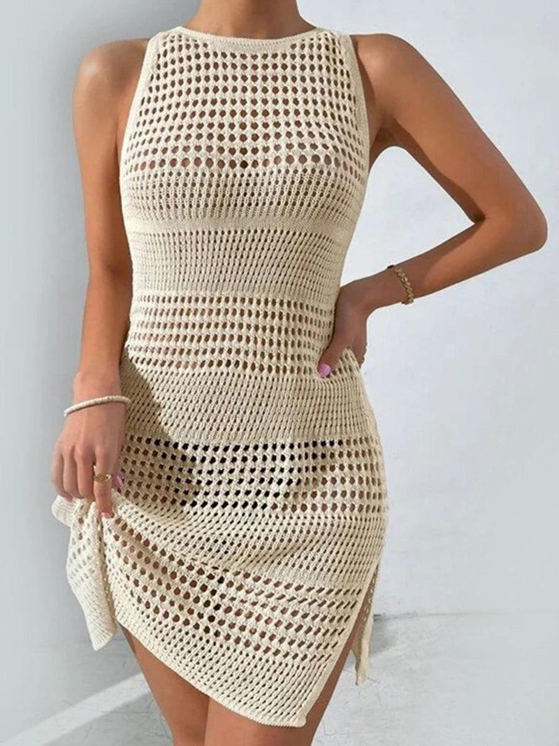 Vestido de Praia Tricô Maritima Moda Praia 